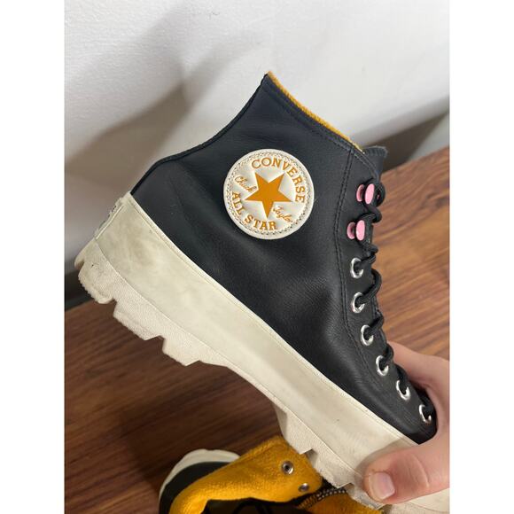 Converse Chuck Taylor All Star Lugged Sole High Top Black Saffron Yellow sz 10.5 - Picture 8 of 8
